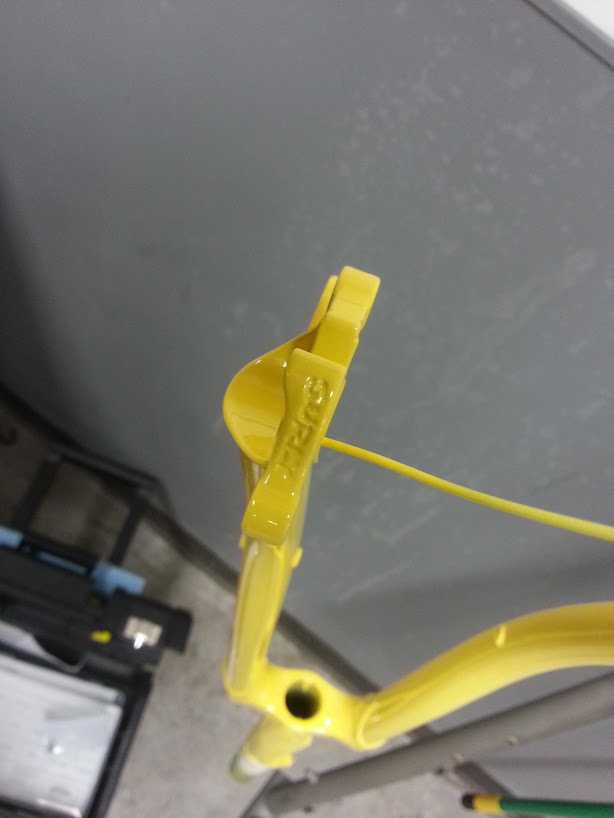 Surly fork in yellow powder