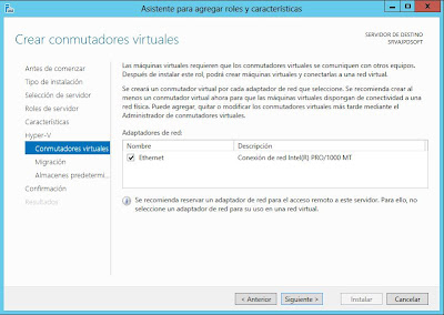 Instalar rol Hyper-V en Microsoft Windows Server 2012