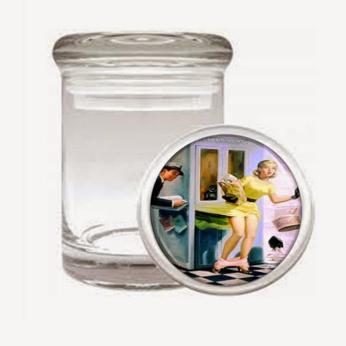  Retro 50s Pin Up Loses Panties Odorless Air Tight Medical Glass Jar D-270
