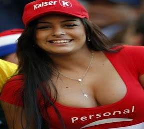Fotos Larissa Riquelme se robo el show del partido Brasil - Paraguay