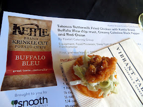 Kettle Brand Pro vs Joes Cook-Off Happy Hour, presented by Snooth, Tabasco Buttermilk Fried Chicken with Kettle Brand Buffalo Bleu chip crust, Creamy Coleslaw Black Pepper and Red Onion
