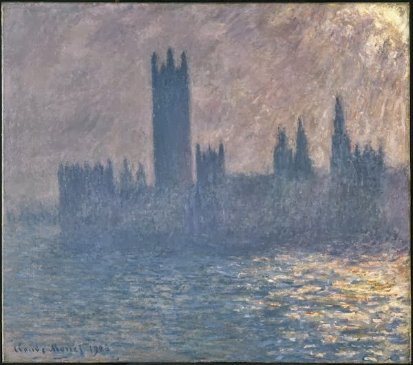 モネ: ロンドンの国会議事堂の連作霧が織りなす幻想的風景 Ⅰ