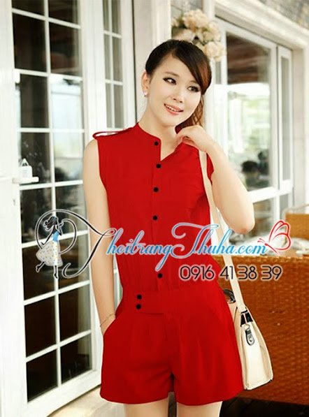 Jumpsuit Đồ Bay Ngắn Cổ Trụ