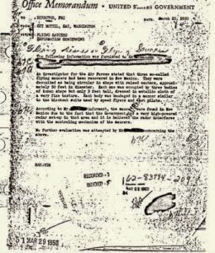 Fbi Ufo Memo Describes Aliens Crash In New Mexico