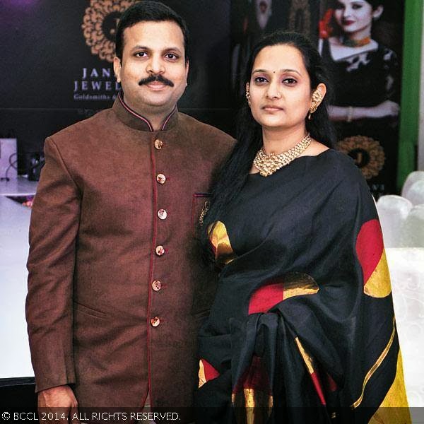 Amol and Gauri Kaigaonkar during the launch of Janhavi Jeweller's Retro Collection, in Pune.