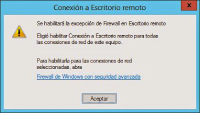 Activar acceso remoto por Terminal Server o Escritorio Remoto a servidor Windows Server 2012 W2012