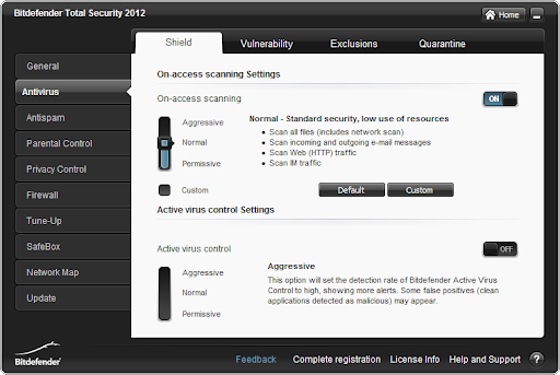 	 تحميل اقوى برنامج انتى فيرس BitDefender Total Security 2012 كامل مجانى اخر اصدار تقييم الموضوع: 1 تصويتات, المعدل 5.00.  AV_Settings_Shield_RTProtection_Normal