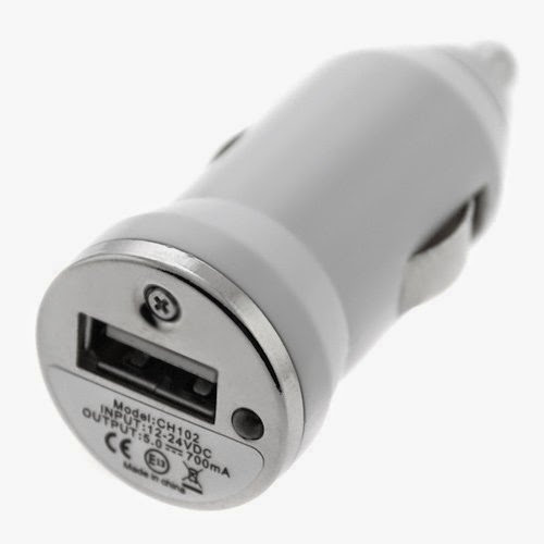  GTMax White USB Mini Car Charger Vehicle Power Adapter for Motorola Cliq XT / Quench