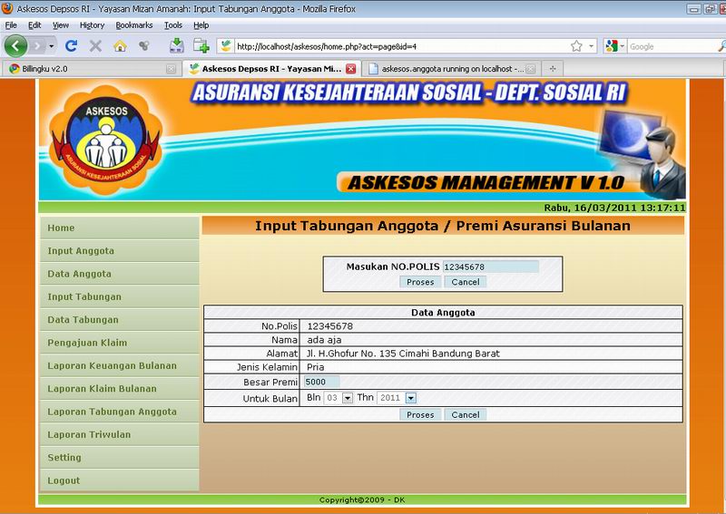 Aplikasi Managemen Sosial (ASKESOS)  Aplikasi / Software 