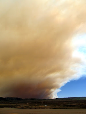 Smoke from the Seeley Fire viewed from the US-6/UT-96 junction
