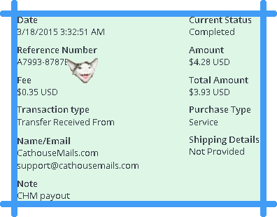 PapaiMark receives payments from CatHouseMails Cat-180315