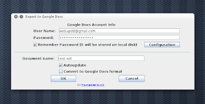 LibreOffice upload to Google Docs