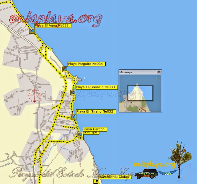 Mapa de Playas del sector Playa El Agua