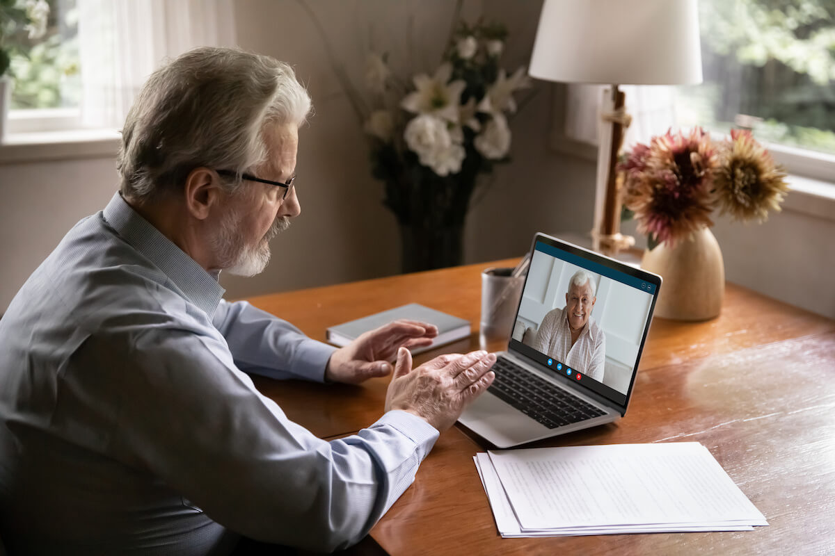 Digital interventions: doctor having a video call with a patient