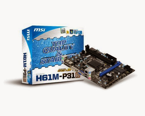  MSI LGA1155/Intel H61 (B3)/DDR3/A and GbE/MicroATX Motherboard H61M-P31 (G3)