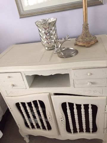 side table painted with Annie Sloan Old White