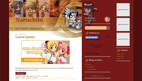 anime blogger template Naruchibi