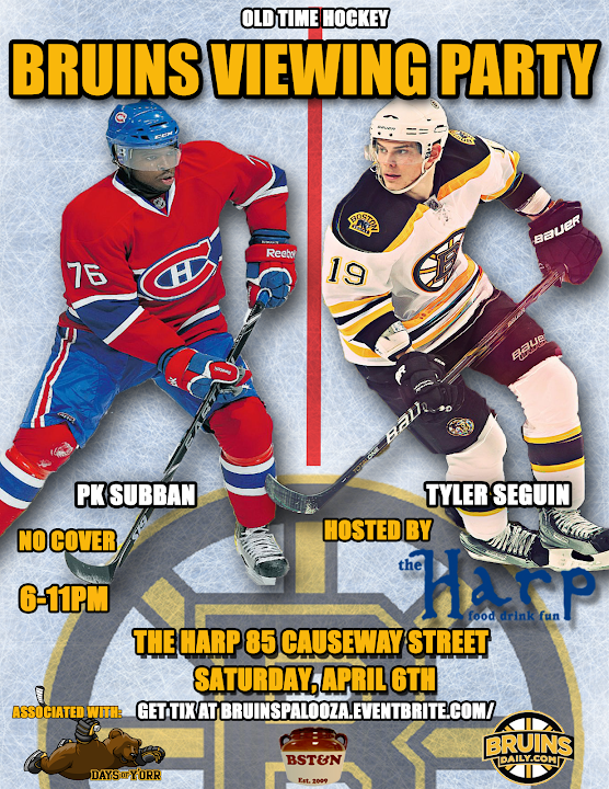 VIEWING PARTY: Bruins vs. Habs on Sat April 6th