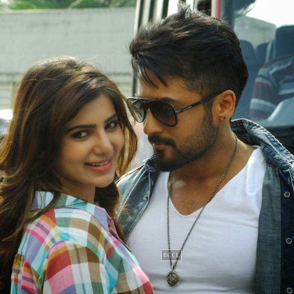 Suriya and Samantha in a still from Telugu movie Sikander. (Pic: Viral Bhayani)