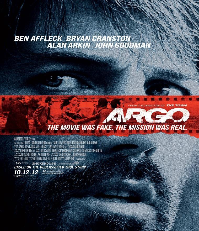 A movie poster with a red strip and a person's faceDescription automatically generated