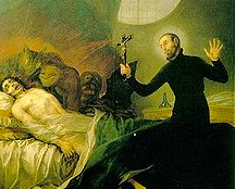 Painting by Francisco Goya of Saint Francis Borgia performing an exorcism.