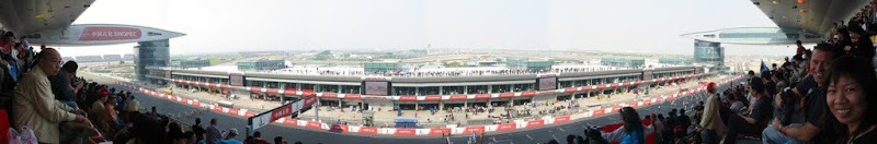 Panorama of start/Finish straight Shanghai International Circuit