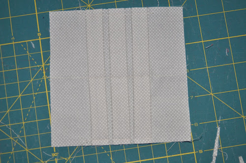 Block 5: Centered tucks with bow ties -Textured quilt sampler