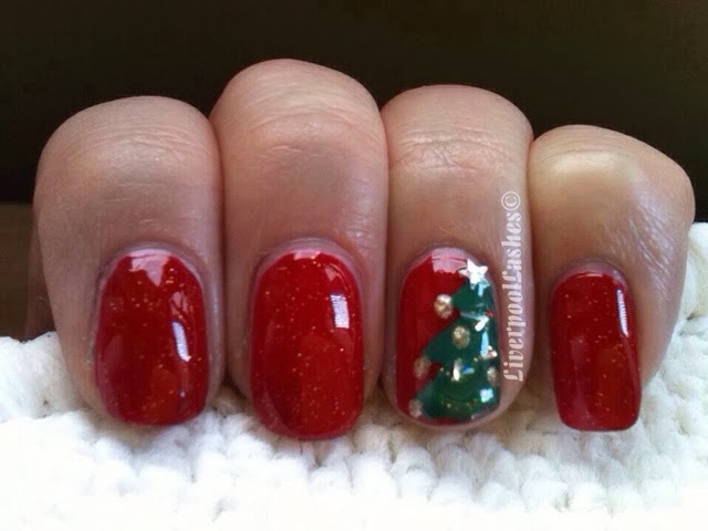 LiverpoolLashes Beauty Blog: Cute Christmas Tree Nail Tutorial