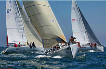 J/105s sailing off San Diego, CA- one-design sailboats