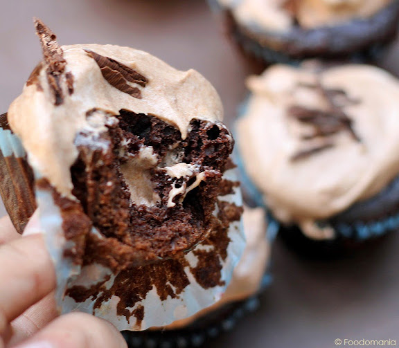 Chocolate Mousse Cupcakes Recipe | Eggless Mousse filled cupcakes