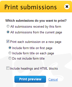 Print submissions Print form submissions