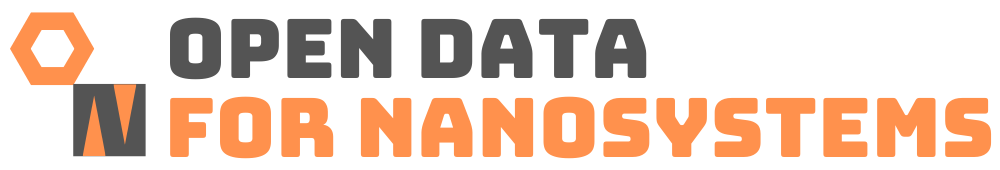 Logo for "Open Data For Nanosystems" written in dark gray and orange