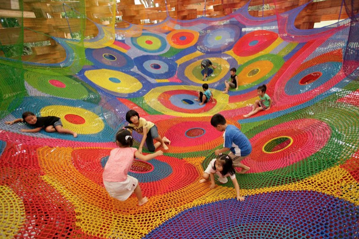 Детские площадки мира. Вязанная площадка в Японии.