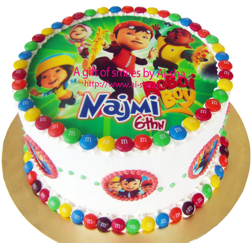 Rainbow Cake Edible Image Boboiboy