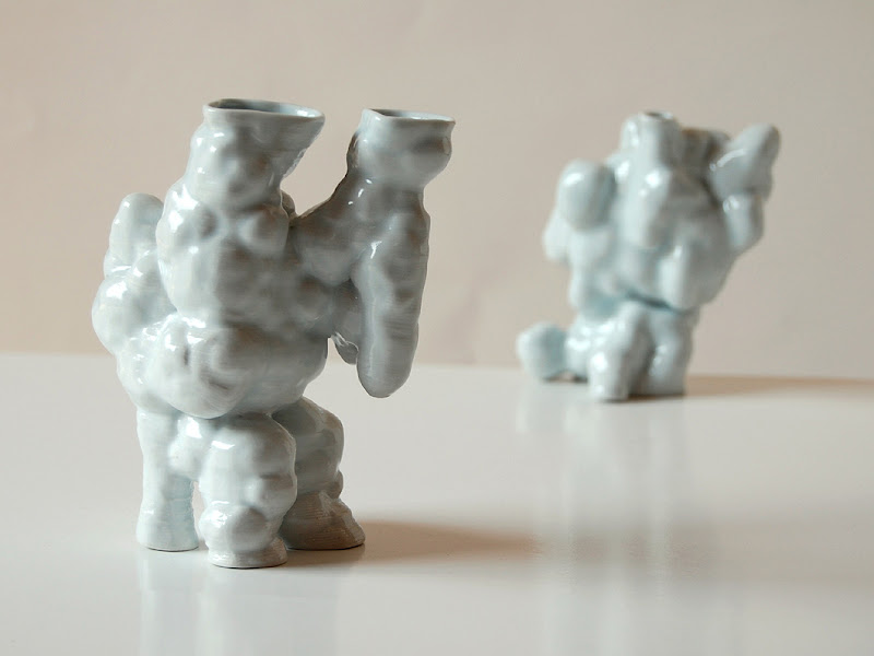 Jonathan Keep - Random Growth, digitaly generated and 3D printed ceramics
