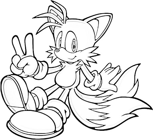 tail sonic hedgehog coloring pages - photo #1