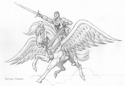 Sketch of The Shining Knight by Ramona Fradon