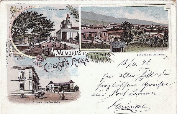 Postal de Costa Rica de 1898