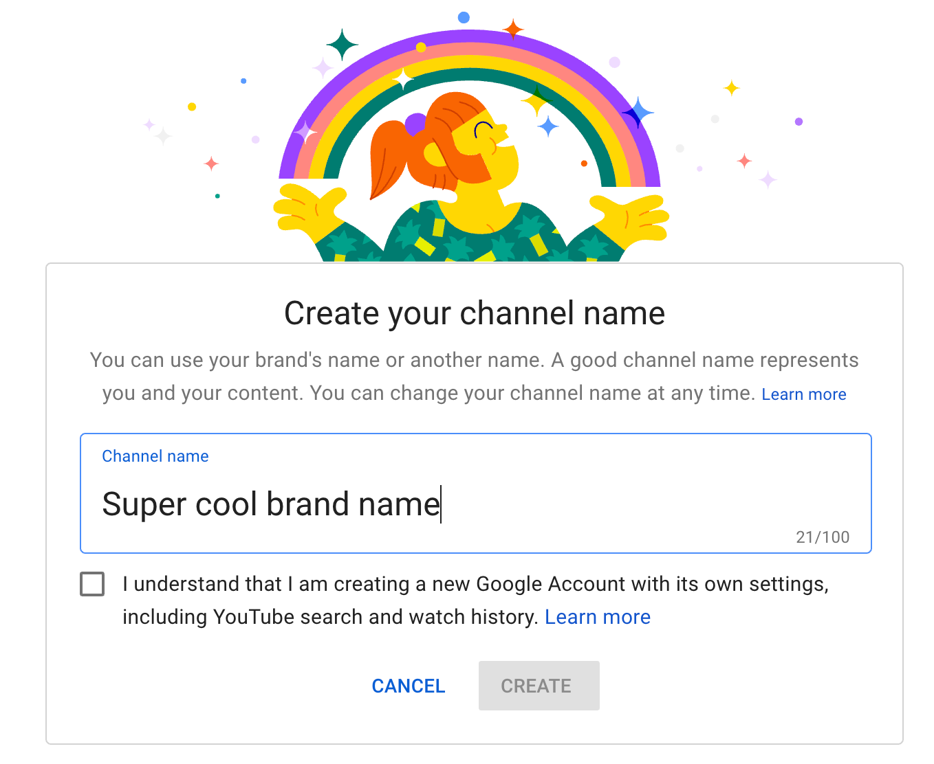 how to create a youtube channel