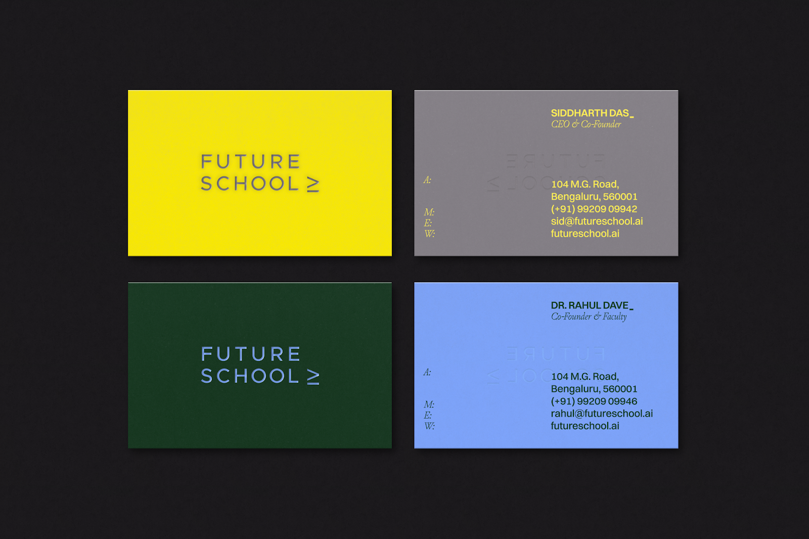 Branding and visual identity artifact from the work created by Alessia Oertel for Future School.AI