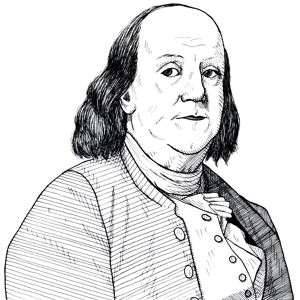 sketch of Benjamin Franklin
