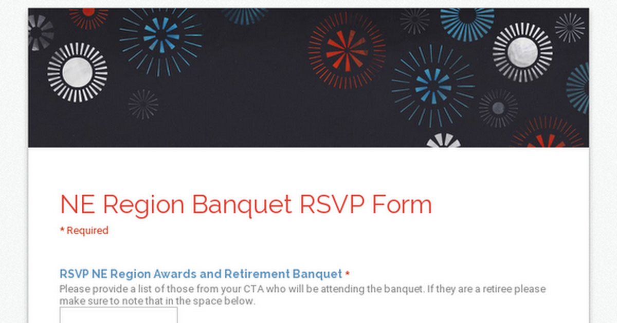 NE Region Banquet RSVP Form