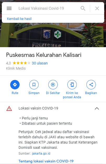 Jadwal vaksin terdekat dari lokasi saya