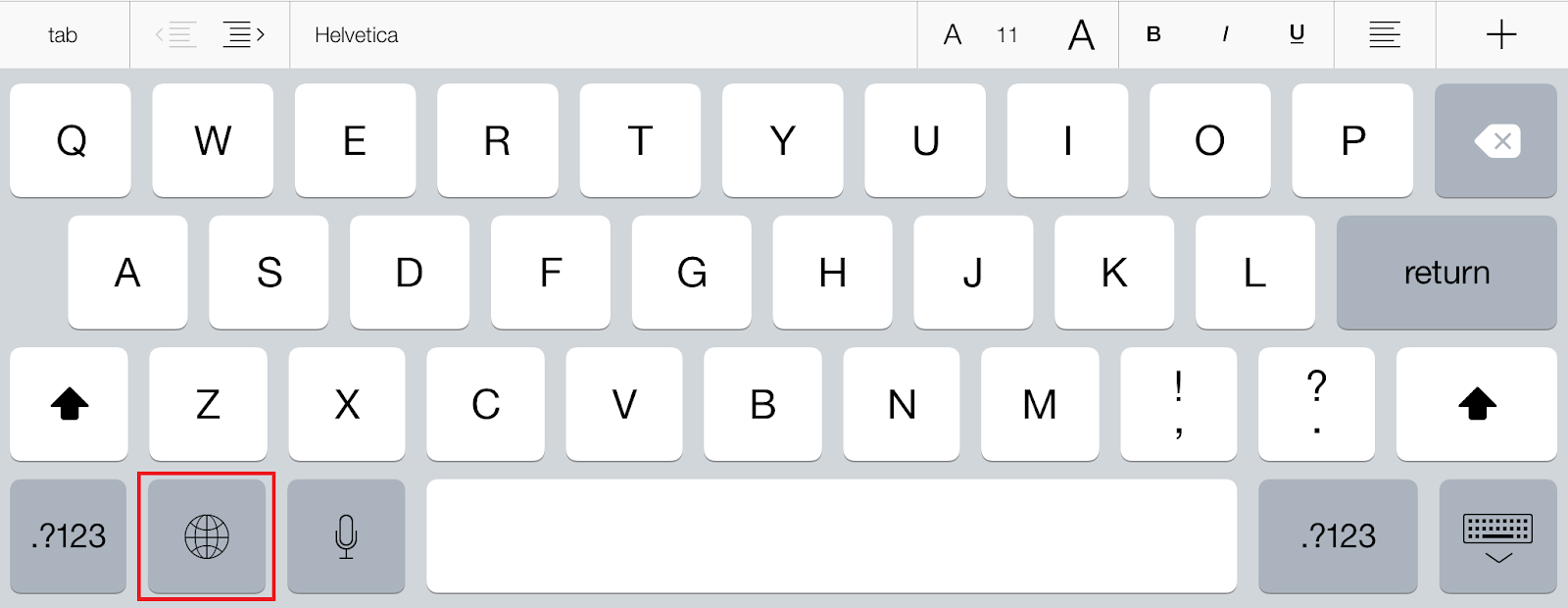 iPad keyboard