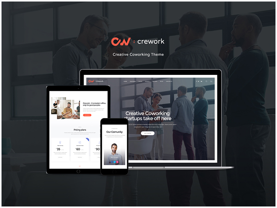 Crework - Temas WordPress de Espaço Criativo e Coworking