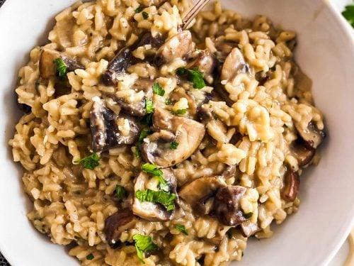 Instant Pot Mushroom Risotto Recipe - Savory Nothings