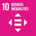 The logo for SDG 10.