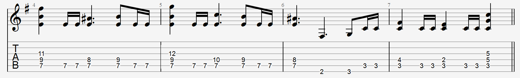 rhythm a section guitar tab