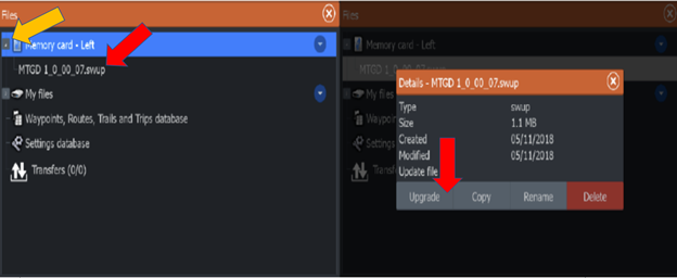 Paso 7. Actualización SWUP 07 software para MotorGuide Xi3 y Xi5