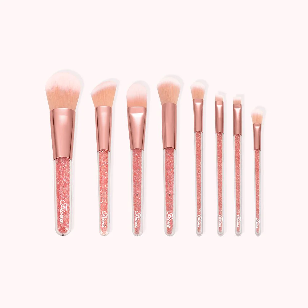 Personalized Professional Pink Makeup 8pc Brush Set